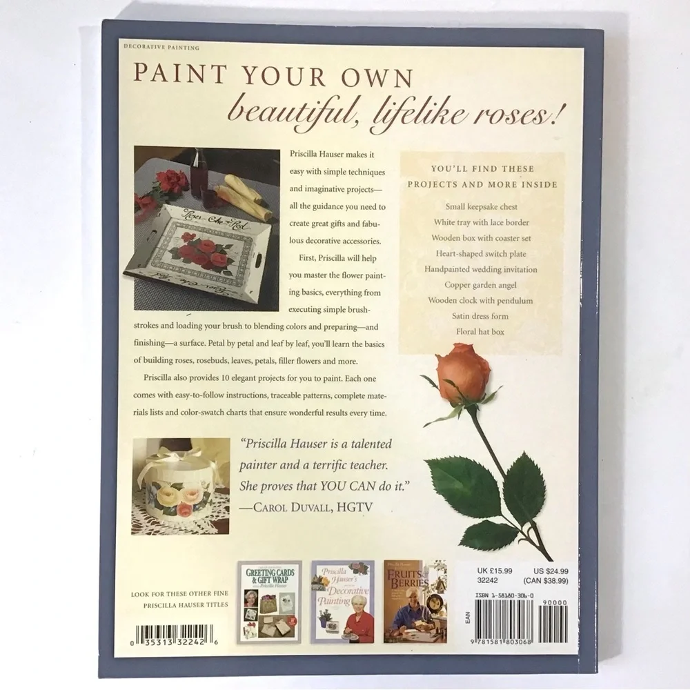 Book Of Roses 10 Tole Painting Projects Instructions Techniques Priscilla Hauser
